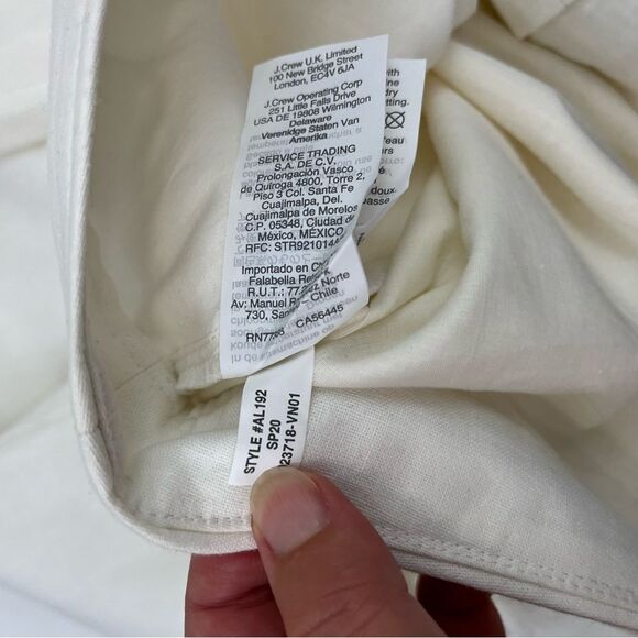 J. Crew Button linen midi skirt in White Plus Size 24 - Picture 8 of 8